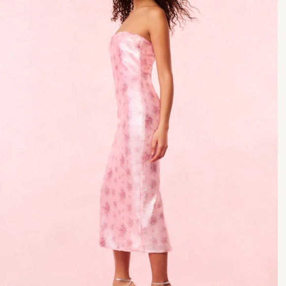 LoveShackFancy Strapless Pink Floral Dress - Picture 2 of 11